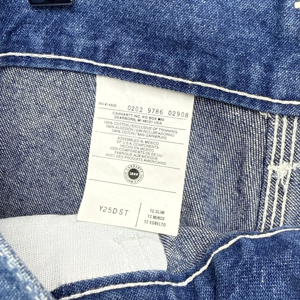 Carhartt‎ For Kids Boys Dungaree Carpenter Jeans Size 12 Slim NWT NOS